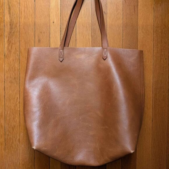 NEW Madewell Transport Tote in Saddle Brown Leather - Picture 1 of 9